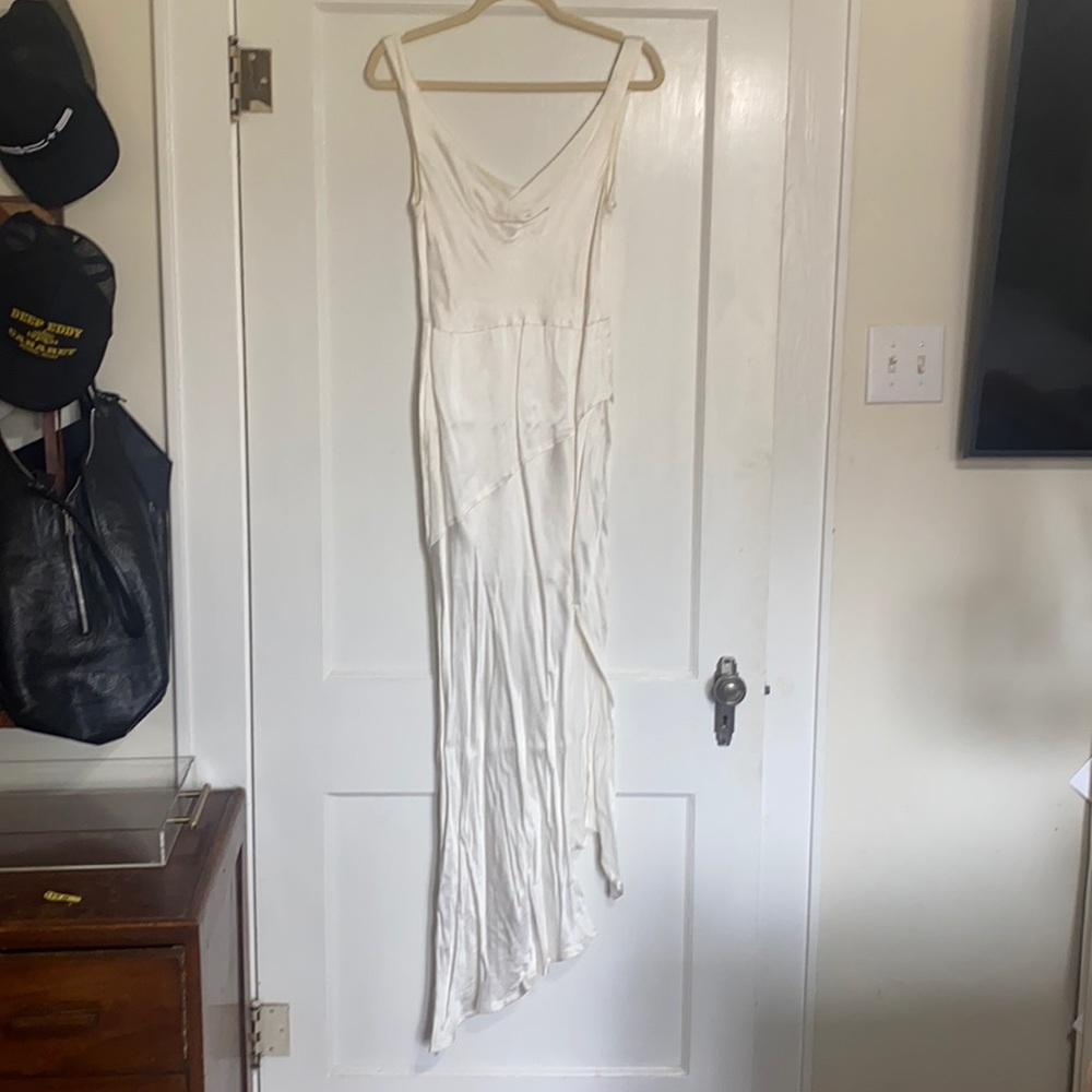 White Silk MIDI Dress